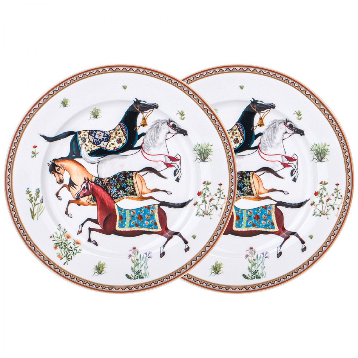 Набор из 2-х фарфоровых обеденных тарелок, 25 см, серый